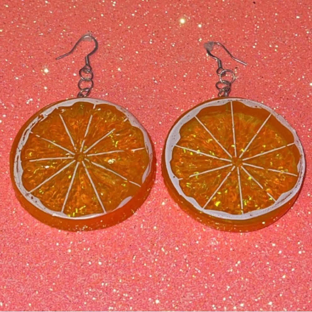 NWOT Orange Slice Earrings